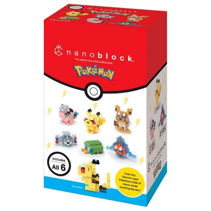 Coffret de 6 figurines en briques - NANOBLOCK - Pack Pokémon type Électrique - Neuf