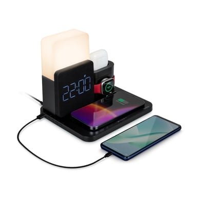 Thomson Réveil avec Station de Chargement sans Fil pour Smartphone, Smartwatch - Chargement USB-C p - Neuf Noir - vue 2