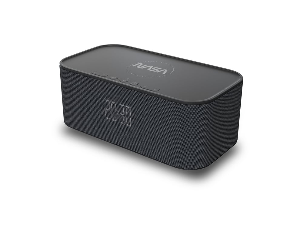 NASA Réveil SPC800 Radio Réveil Enceinte Bluetooth Puissante RMS Charge Sans Fil Double Alarme Effet Stéréo Lumière LED Batterie Lithium Horloge Intégrée Neuf