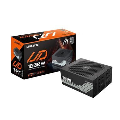 GIGABYTE UD1600PM PG5 AI TOP Alimentatore - PCIe 5.0 80 PLUS Platinum Design completamente modulare Ventola da 120 mm Compatibile con ATX 3.1 Spina EU