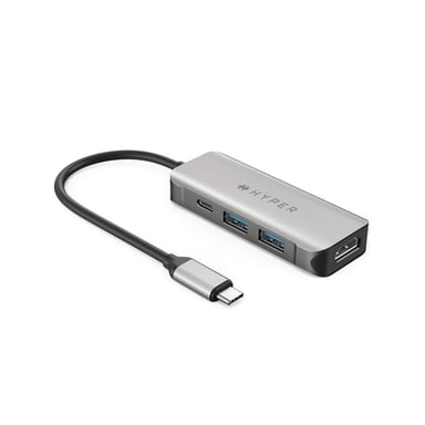 HYPER HD41-GL Docking Station USB 2.0 Type-C nero, grigio
