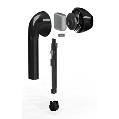 Cuffie wireless on-ear Sonik Lite con custodia per la ricarica, nero Jet