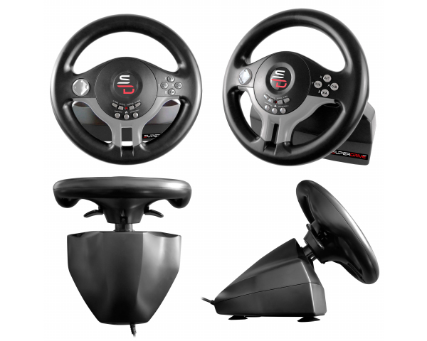 Subsonic SV200 Nero, Grigio Volante USB + pedali Nintendo Switch, PC, PlayStation 4, Xbox - nuovo