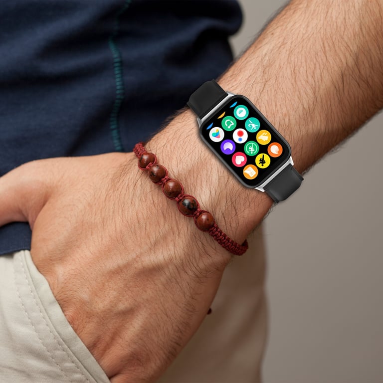 INF Bracelet de montre en cuir pour Xiaomi Smart Band 9 Pro Noir - vue 3
