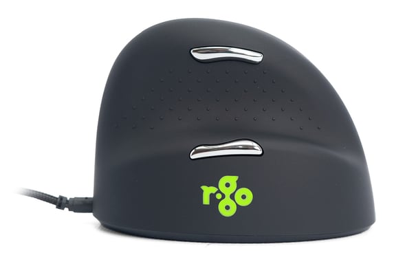R-Go Tools HE Mouse Mouse ergonomico R-Go HE Break con software di pausa, contagocce, grande (lunghezza della mano > 185 mm), con cavo, nero
