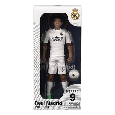 Figurine articulée 20 cm MEGABLEU MEBL678180 Kylian Mbappé Real Madrid 10 articulations avec ballon Blanc
