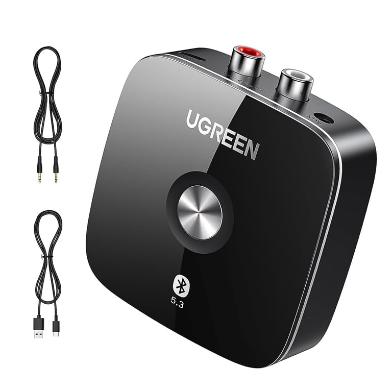 Récepteur Bluetooth 5.3 Adaptateur Recepteur Audio Faible Latence 3.5mm Aux 2RCA Double Connexion pour Chaîne HiFi Haut Parleur Amplificateur Système Stéréo Domestique - Neuf