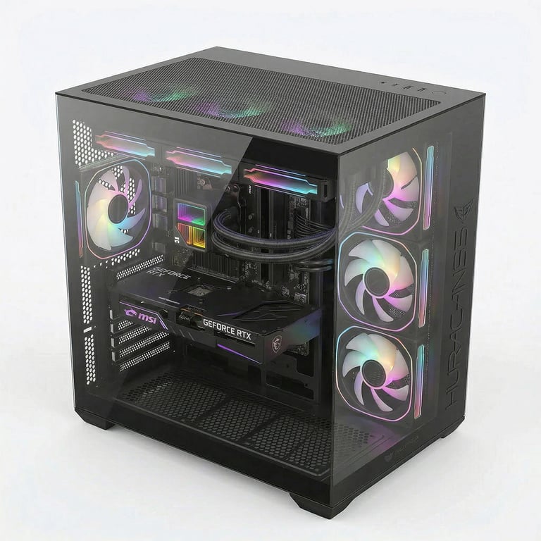 PC Gaming PC Racing Ryzen 7 RAM .2 RTX 5070 Refroidissement liquide 360mm Windows 11 Pro Wifi PC Gamer Neuf - vue 3