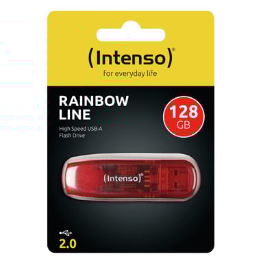 Intenso Rainbow Line unidad flash USB 128 GB USB tipo A 2.0 Rojo, Transparente