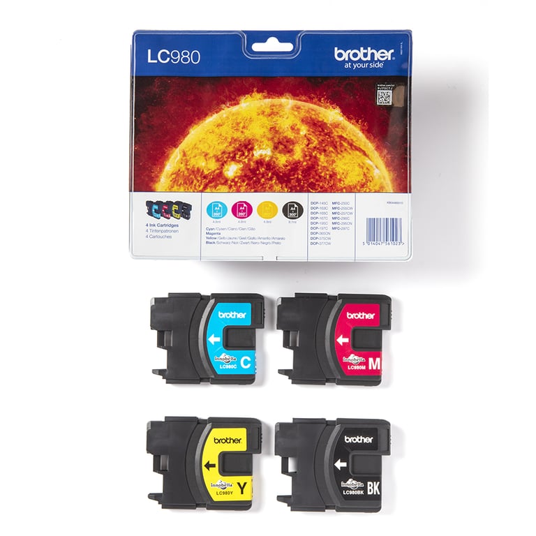 Brother LC980 Cartouche d'encre Cyan Jaune - vue 4