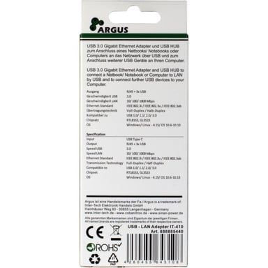 Inter-Tech ARGUS IT-410 USB 3.2 Gen 1 (3.1 Gen 1) Type-C Negro