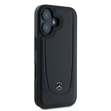 Mercedes caso para el iPhone 16 Plus 6.7 ''negro duro caso de cuero Urbano