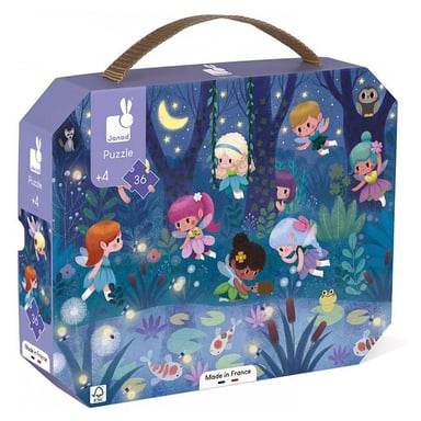 Puzzle Encantado: Hadas y Nenúfares - 36 Piezas en Cartón Ecológico