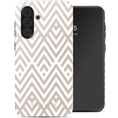 Selencia Coque arrière Vivid pour Samsung Galaxy A36 / A56 - Beige Zigzag