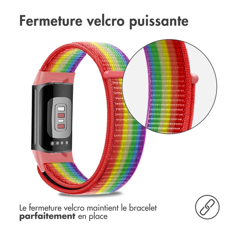 imoshion Bracelet en nylon pour le Fitbit Charge 5 Taille Rainbow Neuf - vue 3