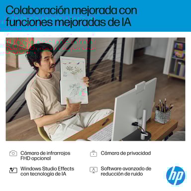 HP All-in-One Desktop Next Gen AI 24-ct2001ns PC Copilot+ PC AMD Ryzen AI 5 340 16 Go DDR5-SDRAM 1 To SSD DOS free