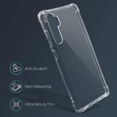 Moozy Coque en silicone anti-choc pour Xiaomi Mi Note 10 Lite - Coque de téléphone transparente et transparente en TPU souple