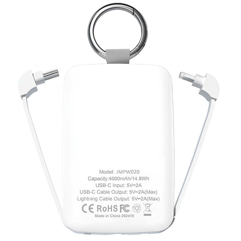 Jaym Batterie de Secours 4000mAh Ultra compacte avec Porte clés et 2 mini Câbles - vue 2