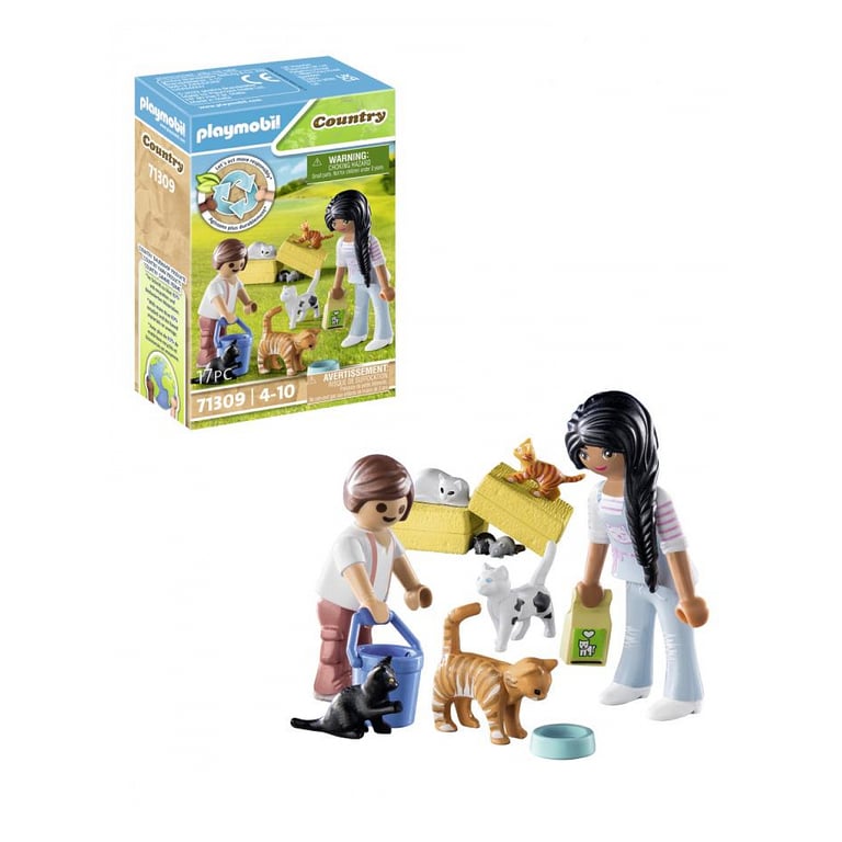 Famille De Chats Avec Femme Et Enfant Playmobil La Boîte - vue 3