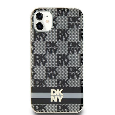 Funda DKNY Checkered Mono Pattern MagSafe para iPhone 11, negro