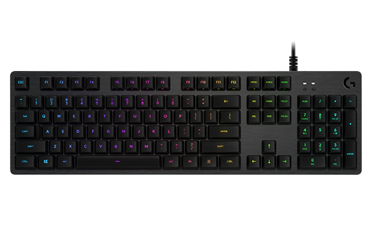Logitech G G512 CARBON LIGHTSYNC RGB Mechanical Gaming Keyboard with GX Brown switches teclado USB AZERTY Francés Carbono