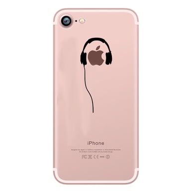 Pack Protection pour IPHONE SE 2020 (Coque Silicone Casque Musique + Film Verre Trempe) Fun APPLE