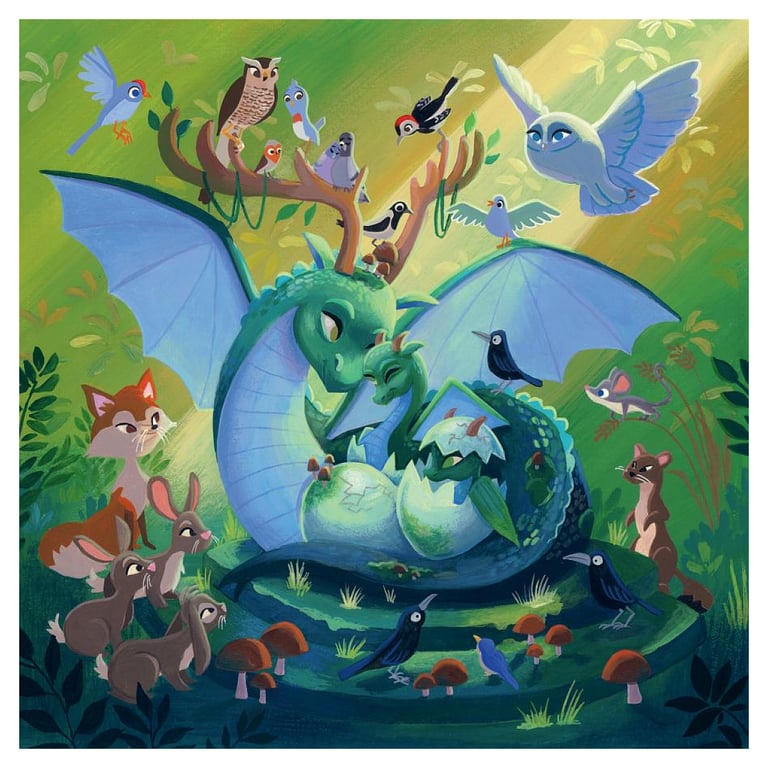 Coffret de Puzzles Magiques : Licorne, Dragon et Fée - 3x49 Pièces - Neuf