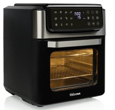 Tristar Heißluft-Ofen Kontrollleuchte Timerfunktion 12 l Unique Autonome 1800 W Friteuse d'air chaud Noir, Acier inoxydable
