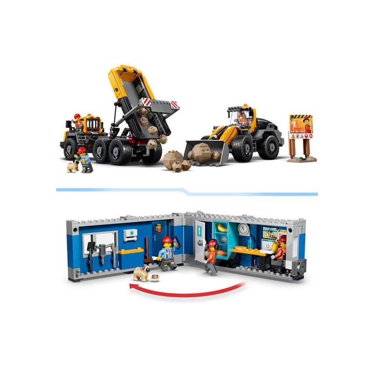 LEGO City 60494 Chargeuse frontale et Camion Benne 1132 pièces Noir Rouge - Neuf