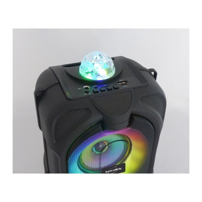 Enceinte lumineuse Bluetooth pour karaoké INOVALLEY DANCE CUBE 44 Effet kaléidoscope LED - vue 4
