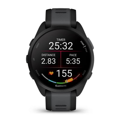 Garmin Forerunner 165 3,05 cm (1.2'') AMOLED 43 mm Numérique 390 x 390 pixels Écran tactile Noir GPS (satellite)
