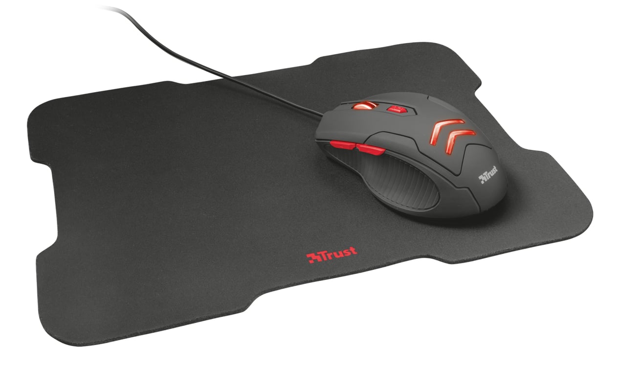 Trust Ziva Souris et Tapis de Souris de Jeu (220 x 300 mm)