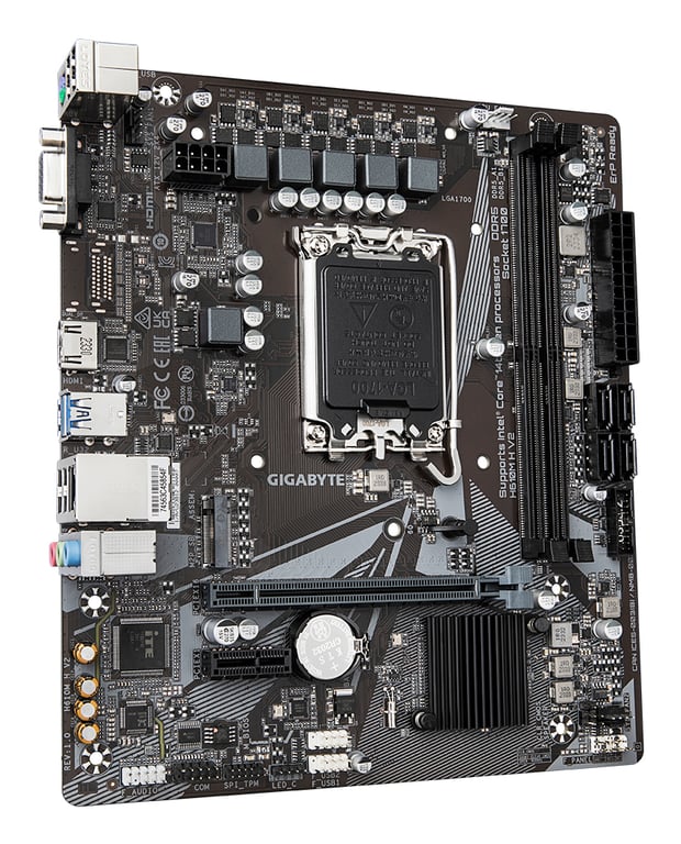GIGABYTE H610M H V2 carte mère Intel H610 Express LGA 1700 micro ATX Neuf - vue 3