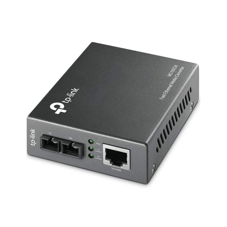 TP Link MC100CM Convertisseur de média à fibre optique 100Mb LAN 10Base T 100Base FX 100Base TX RJ 45 / SC mode jusqu'à 2 km 1310 nm