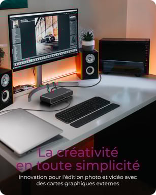 ICY BOX IB-DK8801-TB4 Avec fil Thunderbolt 4 Anthracite, Noir