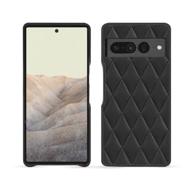 Coque cuir Google Pixel 7 Pro -  - Noir - Cuir lisse couture
