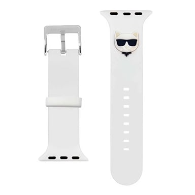 Karl Lagerfeld Correa Apple Watch Choupette 38 /40 / 41mm de Silicona de Alta Calidad Blanco