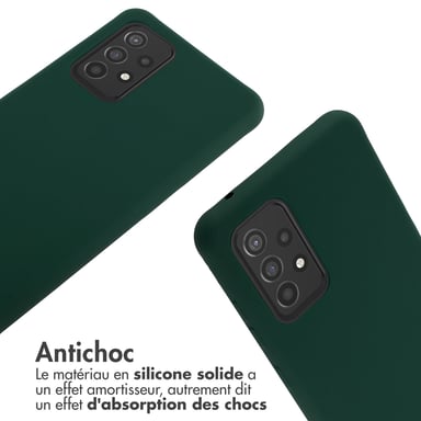 imoshion Coque en silicone avec cordon pour Samsung Galaxy A52(s) (5G/4G) - Vert foncé