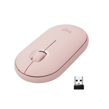 Logitech Souris sans fil Pebble M350 - Rose