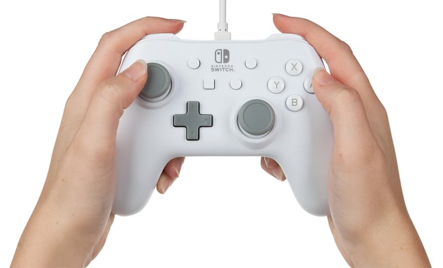 PowerA 1517033-01 mando y volante Gris, Blanco USB Gamepad Analógico Nintendo Switch