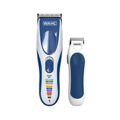 Tondeuse a cheveux - WAHL - COLOR PRO CORDLESS - 3,5 W - 8 sabots - Autonomie : 60 min - Bleu / Gris
