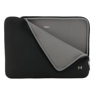 Housse en Néoprène pour Ordinateur Portable 14-16'', Sac Pochette Protection PC/Notebook/Ultrabook jusqu'à 16'', Laptop Sleeve 15.6'', Noir/Gris