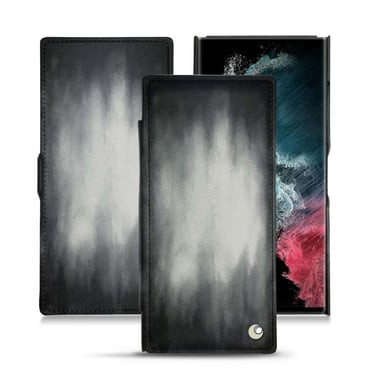 Housse cuir Samsung Galaxy S22 Ultra -  - Gris - Cuir patine