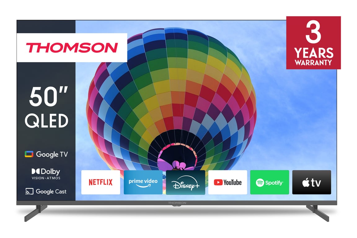 THOMSON 50QG4S14 TV QLED 50 126 cm 4K 3840x2160 HDR 10 Google TV 2xHDMI 2.1 + 2xHDMI 2.0 - vue 1