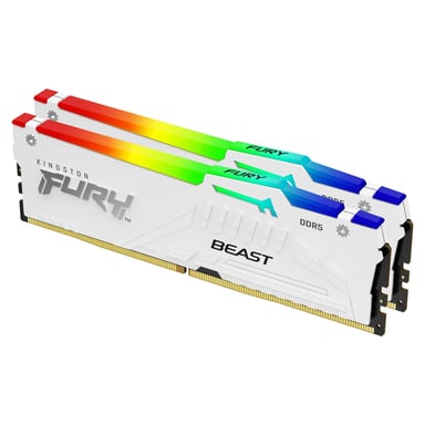 Kingston Technology FURY Beast 32GB 6400MT/s DDR5 CL32 DIMM (Kit de 2) White RGB EXPO