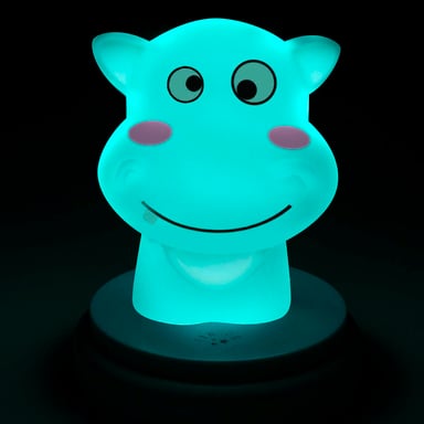 Alecto Hipopótamo Luz LED nocturna SILLY HIPPO Diseño divertido Verde agua