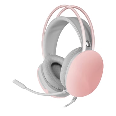 Mars Gaming MH-GLOW Rosa Auriculares 360° Full Chroma RGB Flow Micrófono Cancelación de Ruido Diseño Ultra-ligero Almohadillas Mempory-Foam Compatibilidad Universal