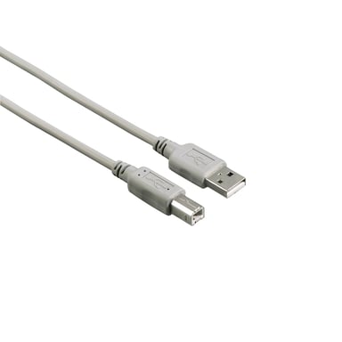 Câble USB 2.0, USB A mâle - USB B mâle, 1,80m, Gris, vendu à l'unité