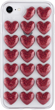 Funda Bling Bling In Love Glitter para Apple iPhone 7/8/SE 2020, Rojo