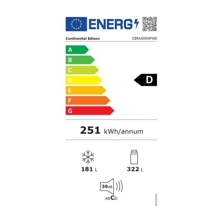 Réfrigérateur Américain Continental Edison CERA505NFWD – 503 L, Total No Frost - vue 4